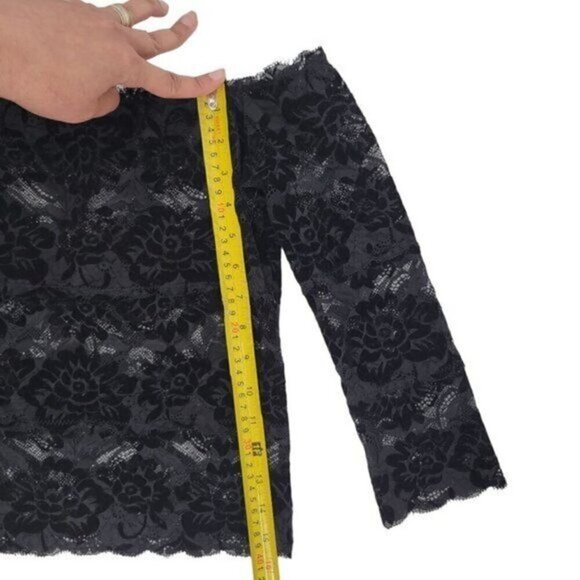 GUESS Black Lace Cold Shoulder top - Picture 8 of 8